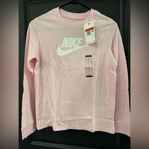 Nike Just Do It Swoosh Girls Long Sleeve Tee shirt PINK